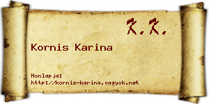 Kornis Karina névjegykártya